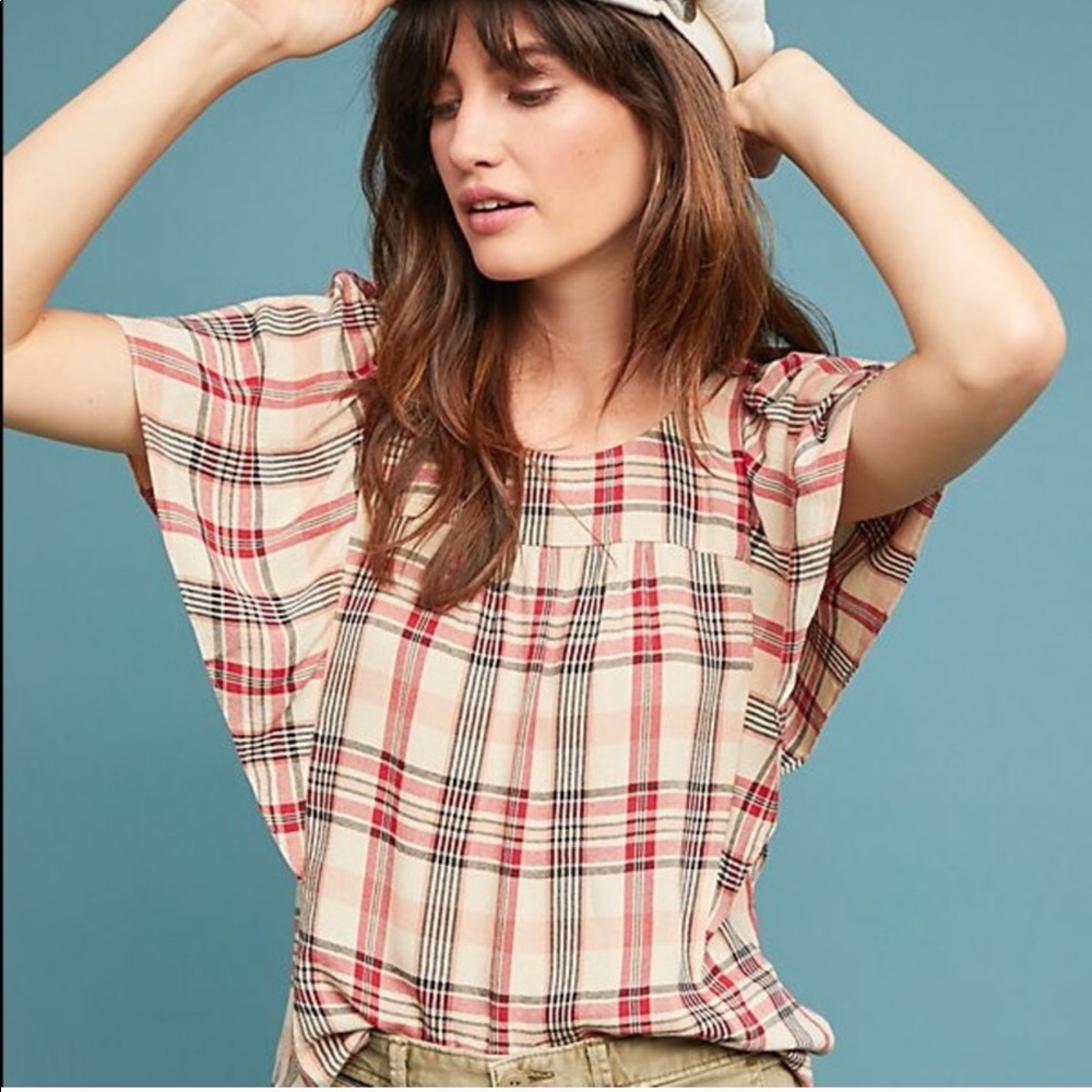 Anthropologie Maeve Priscilla Plaid Blouse